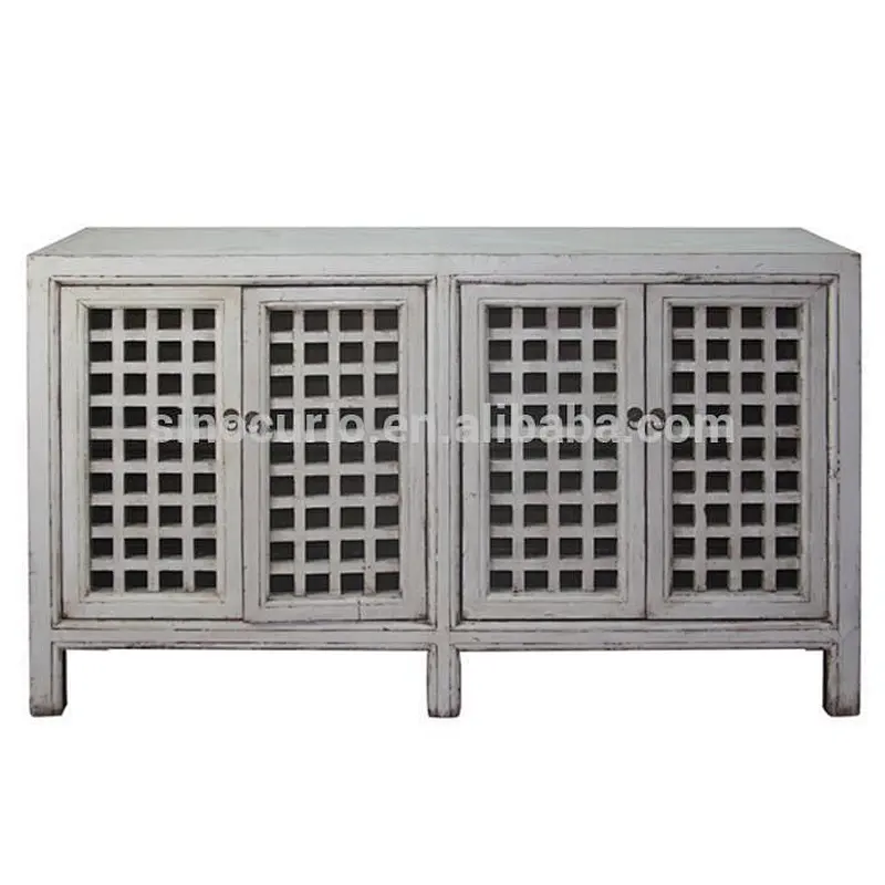 Chinese antique natural cabinet kitchen cupboard lattice wooden door