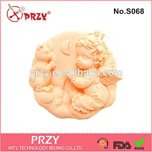 S068 PRZY angel handmade silicone soap mold
