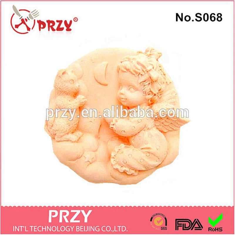 S068 PRZY angel handmade silicone soap mold