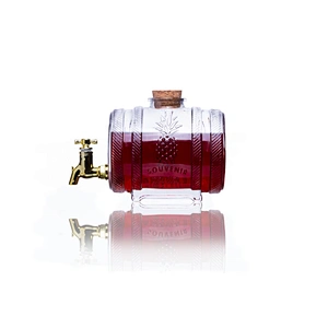 New design 1000 ml glass barrel dispenser with cork and faucet
