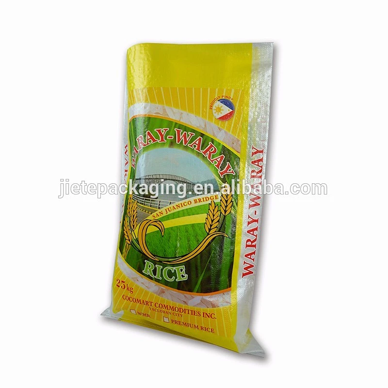 China pp woven packing bag with normal printing for rice, flour purpose 50kg 25kg 5kg