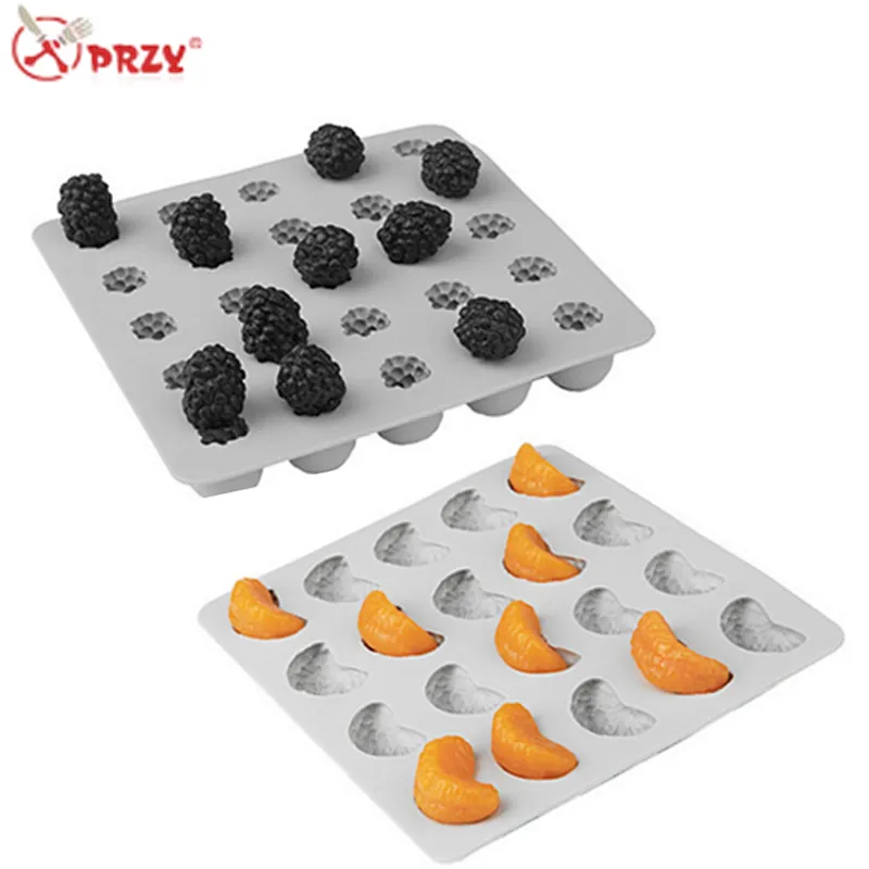 PRZY 20cavities orange soap mold silicone 25cavities mulberry fruit Soap molds