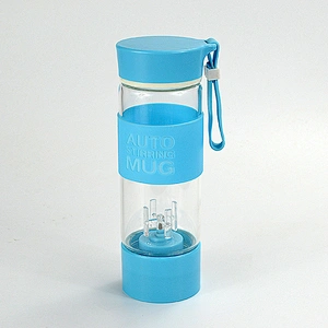 2018 Automatic Mixing Cup Customized Logo Glass Coffee Stirred Cup Travel Vortex Mixer Mug
