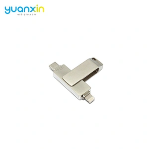 MFi Certificated Dual Port Metal OTG USB Flash Drive for iPhone and Type C