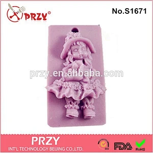 2015 new pattern China handmade beautiful girl silicone soap mold