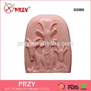 S3095 goat eco-friendly material handmade durable Silicone soap molds,goat silicone soap mold