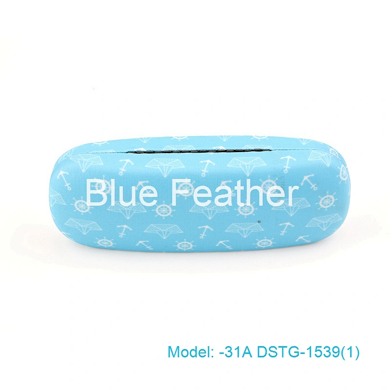 High Quality Men's OEM Cute branded Metal Portable PU leather optical eyeglasses case Pouch  Hinge with logo