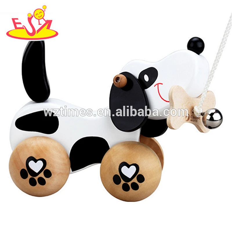 wholesale Educational wooden animal pull toy for Kids Games top quality Children Animal Wooden pull toy for promotion W05B110