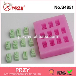 S4851 Beautiful Numbers 3D Silicone Mold chocolate Cake Decorating Fondant Mold