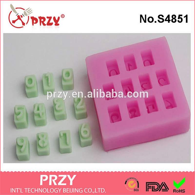 S4851 Beautiful Numbers 3D Silicone Mold chocolate Cake Decorating Fondant Mold