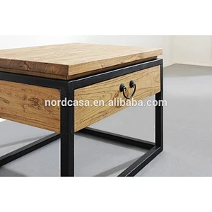 Antique Wooden Bedroom Furniture Iron Bedside Tables