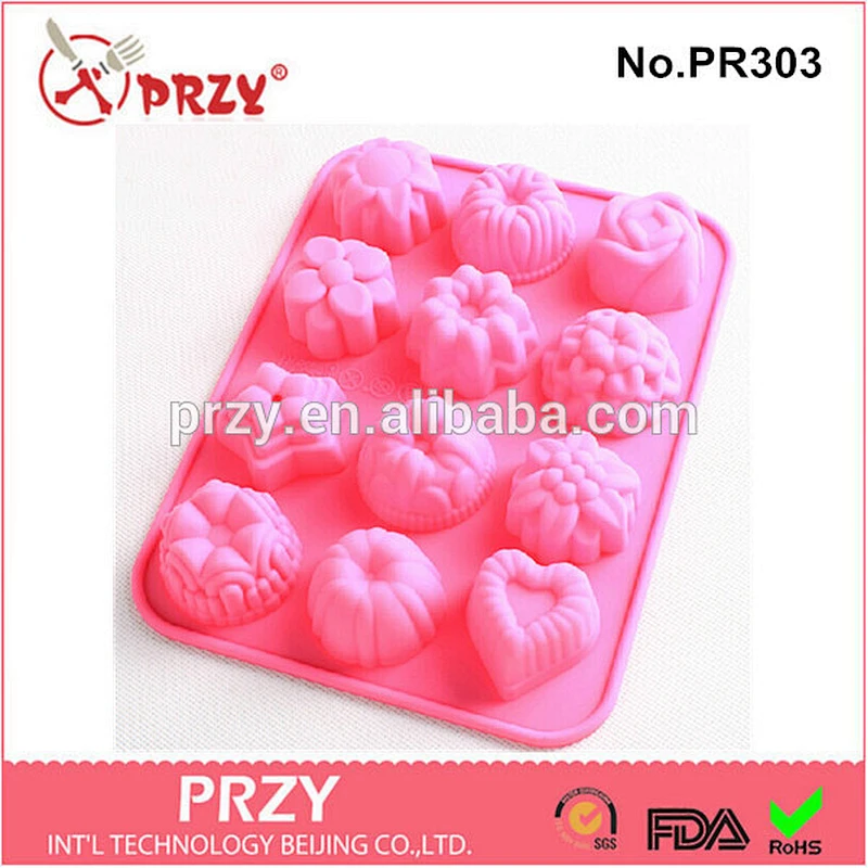 PRZY 12 in 1 multi shapes flowers cake molds decorating silicone molds making