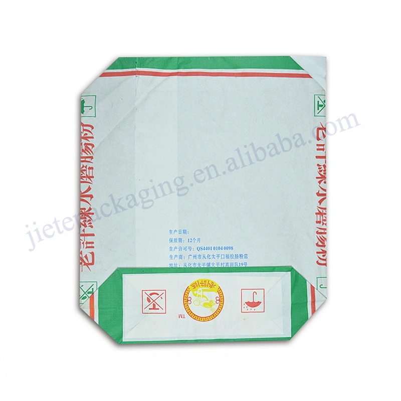 Multilayer white kraft paper wheat flour packaging bag 20kg for corn,potato flour,starch