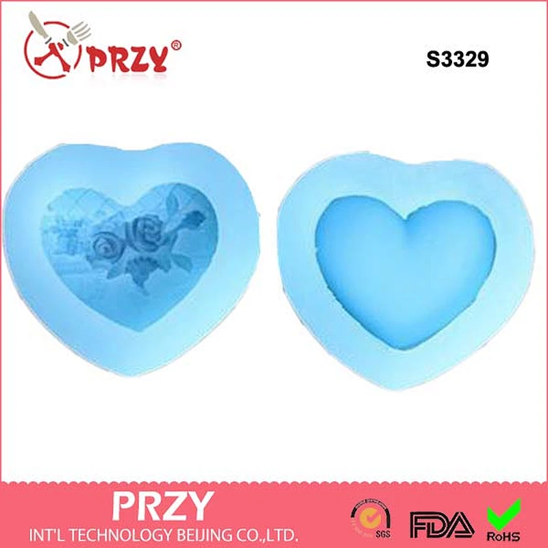 S3329 heart shape box silicone moulds for making soap makeup box silicone soap moulds for handmade soap