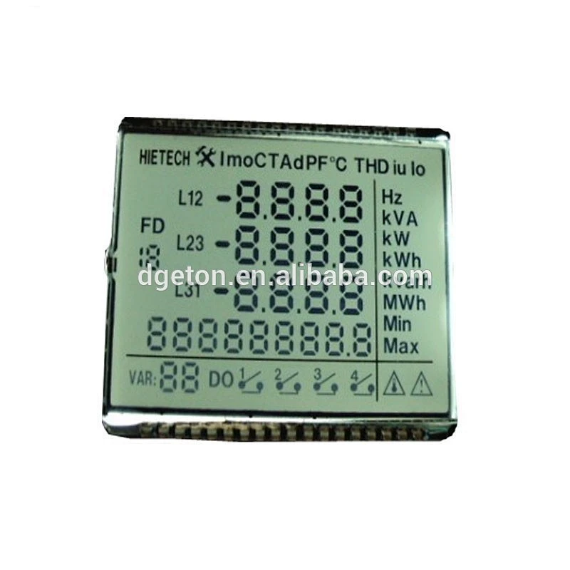 STN POSITIVE SEGMENT THREE phase LCD meter