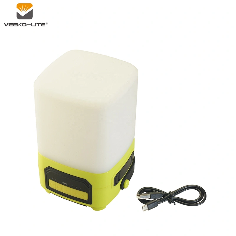 Colorful USB Rechargeable Camping Lantern Portable Blue Tooth Speaker Multi-function Camping light Earphone Out