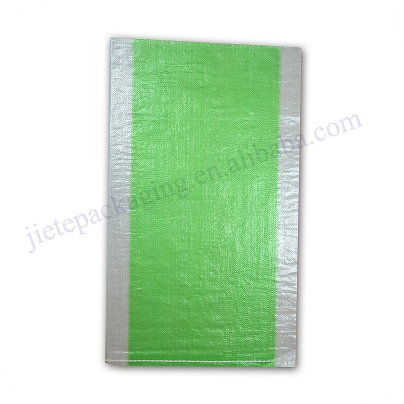 Green and white color transparent plastic pp woven packaging bag for agricultural and industrial