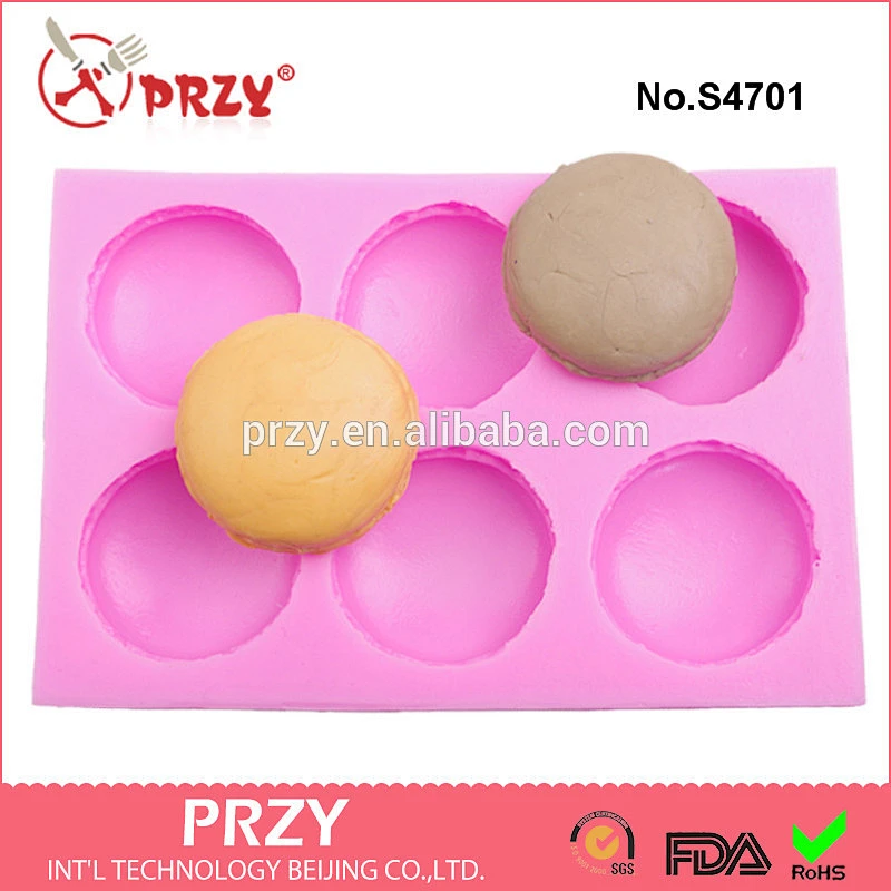 S4701Macaron soap mold 6 hole macaron mold for soap food grade macaron mold