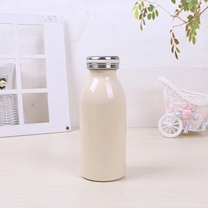 Novel Style Customized Logo Water Bottle Stainless Steel Vacuum Flask Milk Cup with Smile Lid for Business Gift