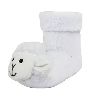 3d cartoon snow man christmas red baby thick terry socks
