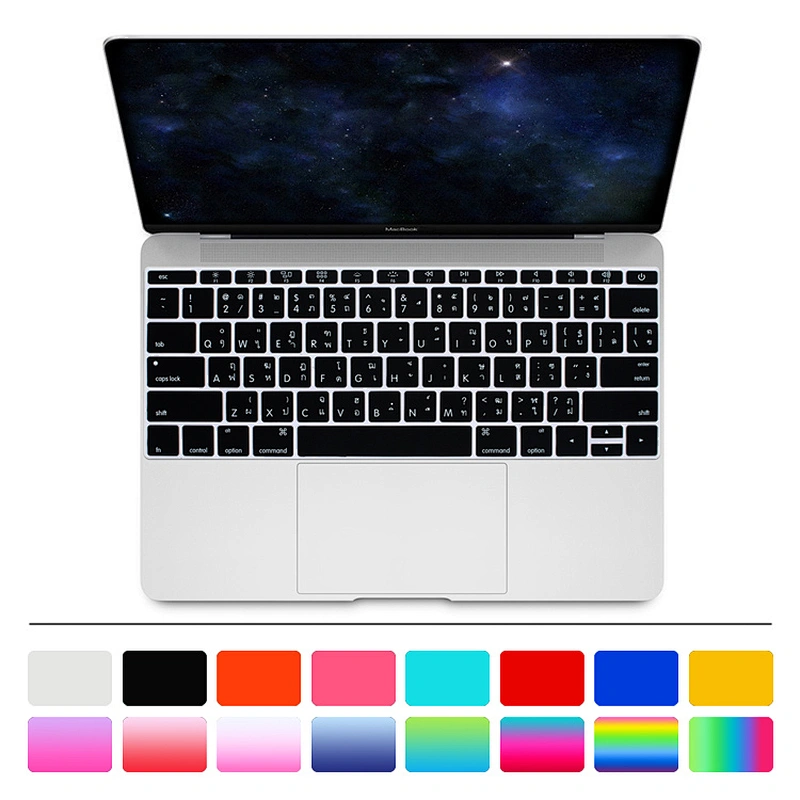 chinese computer laptop cover thai keyboard Silicone cover keyboard For macbook 12 retina english laptop keyboard