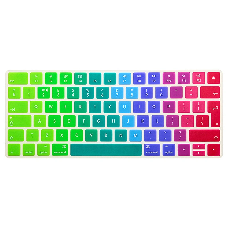 EU Version English Letter Colors Silicone Rainbow Keyboard Stickers Skin keyboard skins Cover For magic keyboard protector