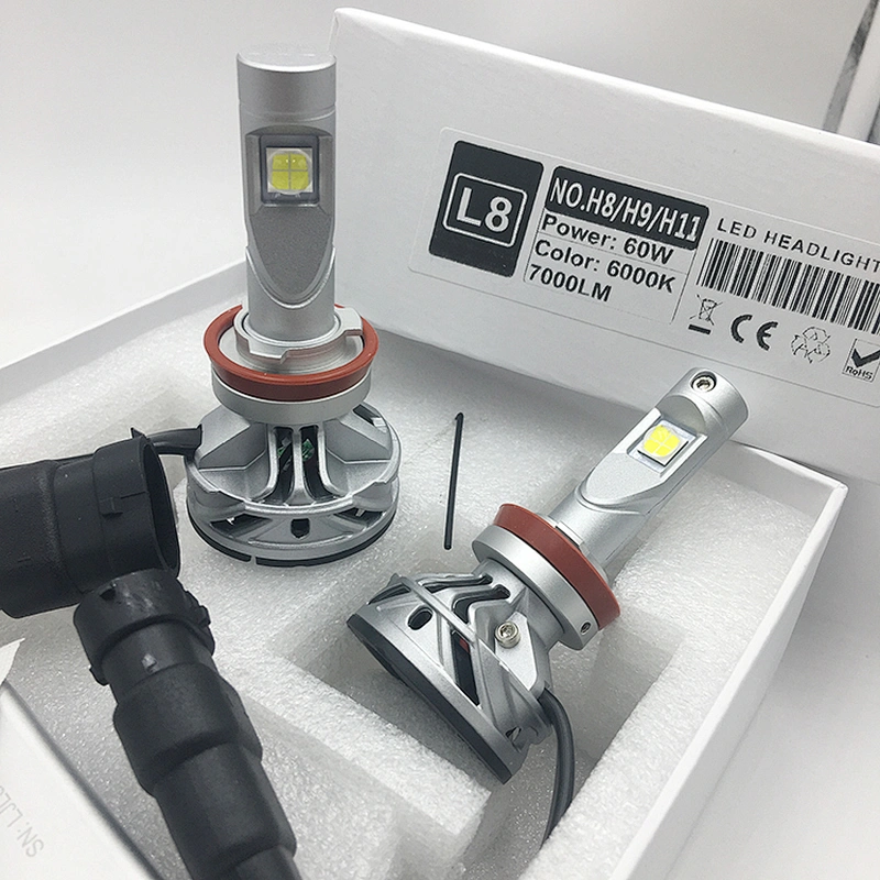 Factory direct supply h7 adapter 60w L8 7000lm XHP70 led headlight h11