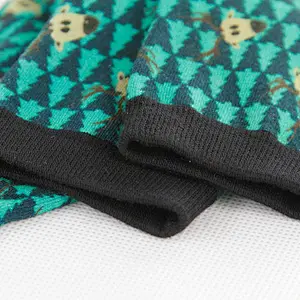 High Technique Digital Printing Crew Sock Christmas Bamboo casual Style  Fashion haqppy Sock  Women