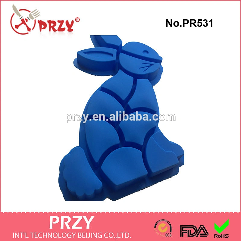 PR531 Rabbit porous silicone cake pan, Eco-Friendly silicone mold, cake tools