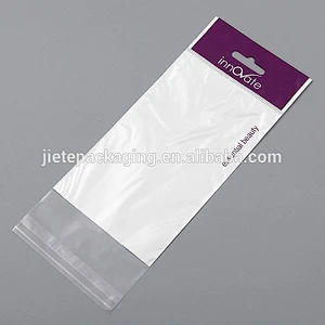 Customized transparent plastic HDPE PE bag with adhesive tape