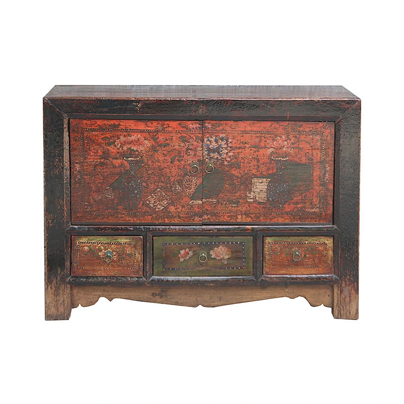 wholesale price chinese oriental old painted lacquered buffet storage sideboard furniture