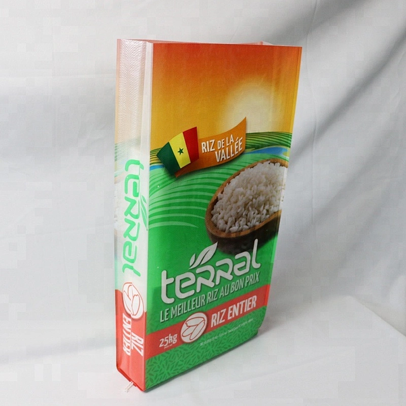 Custom printed 25kg 50kg pp woven rice  bag, plastic rice  packing bag for sale