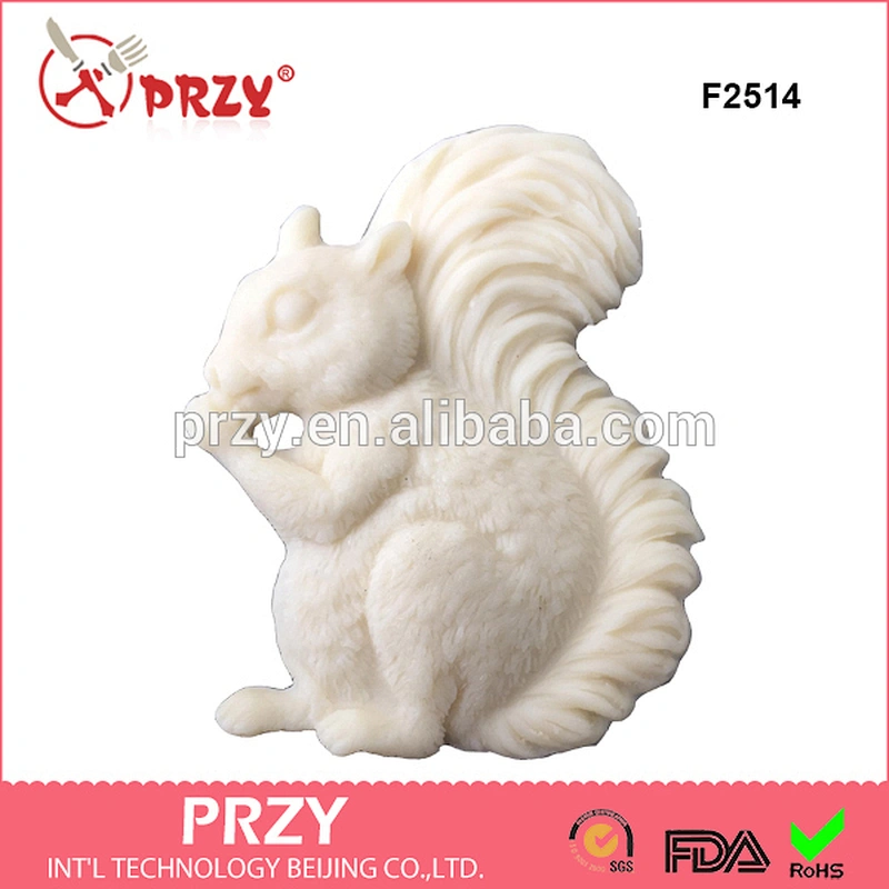 F2514 Food grade BPA free non stick squirrel fondant bake mold silicone cake mold