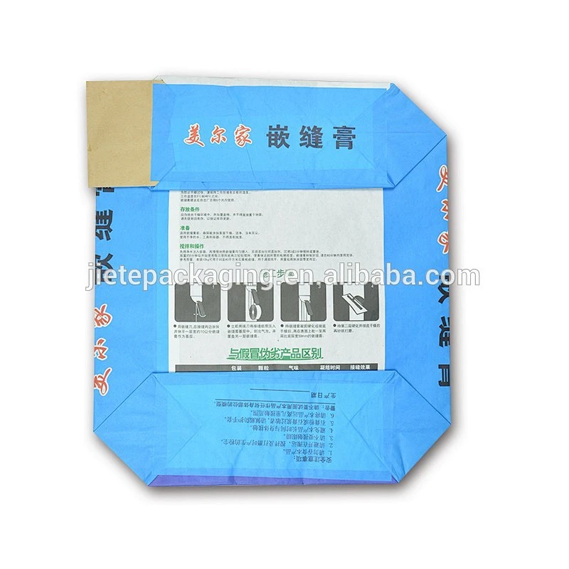 10kg 25kg 50kg kraft paper bag for putty powder, cement, flour, potato starch packing with valve port