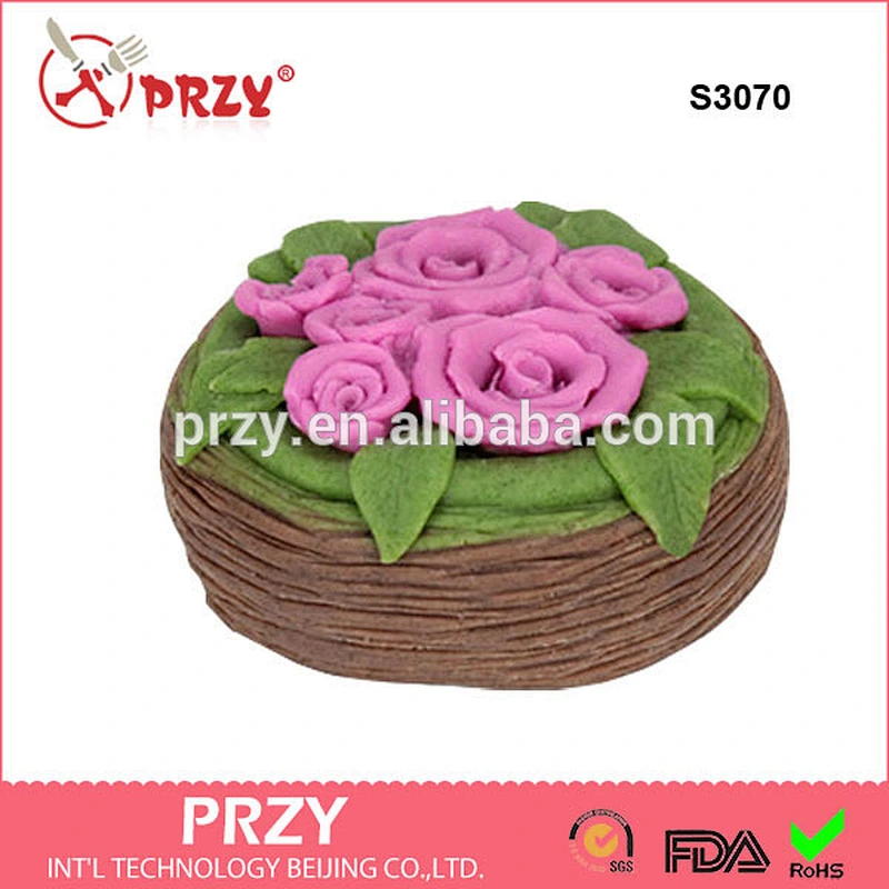 S3070 Hot sale promotional unique design silicone round flower hand soap mold