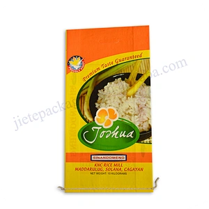New material 100% transparent plastic 10kg pp woven hybrid rice packing bag with D handle for flour,seed,grain
