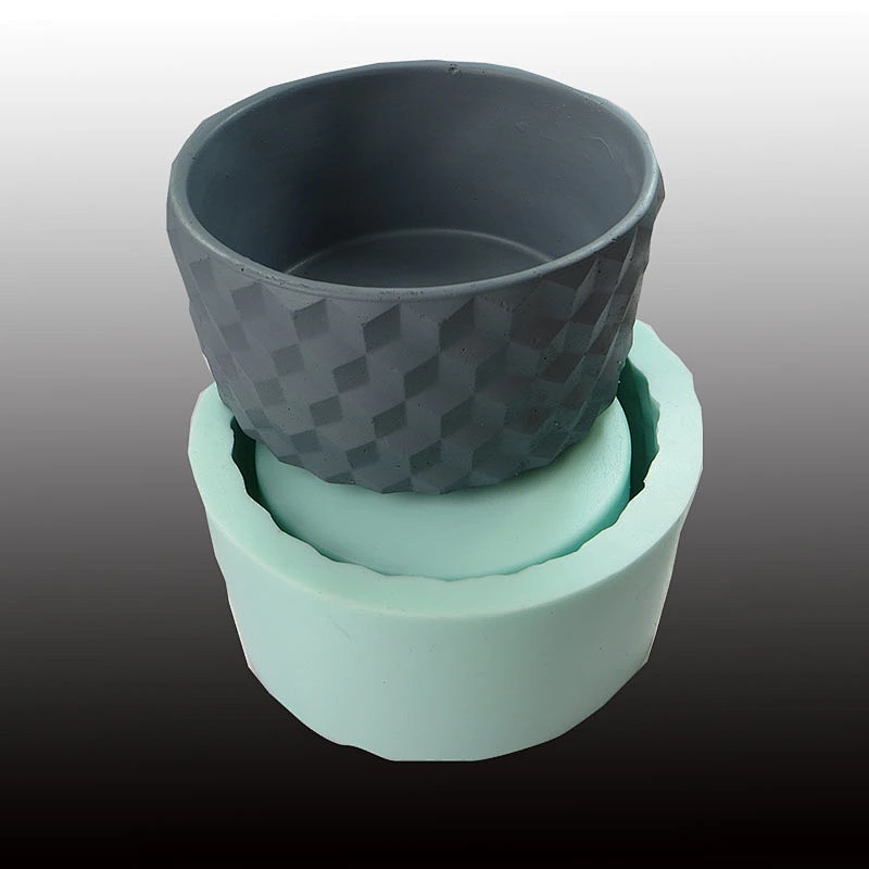 Nordic cement storage tray decoration silica gel resin cylindrical geometry large flowerpot silicone mold Concrete