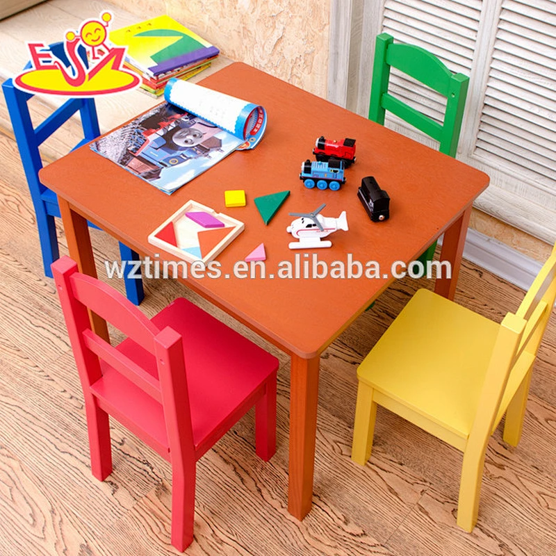 2018 wholesale cheap wooden toddler table and chair set high quality wooden toddler table and chair set W08G208