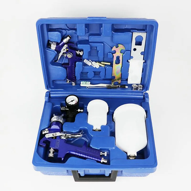 H2000 H827 KITS HVLP paint spray gun Blue Aluminum box kit