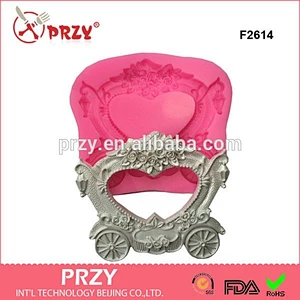 F2614 Wedding car frame silicone molds, silicone molds ideas, cake decorating tools