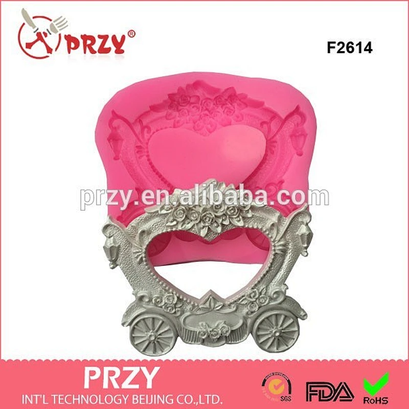 F2614 Wedding car frame silicone molds, silicone molds ideas, cake decorating tools