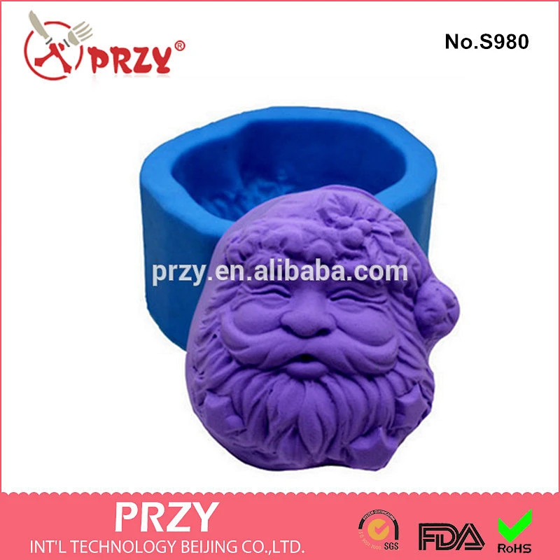 DIY silicone Santa head handmade soap mold chocolate moulds