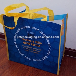 Wholesale proper price storing packing pp woven shopping handle bag