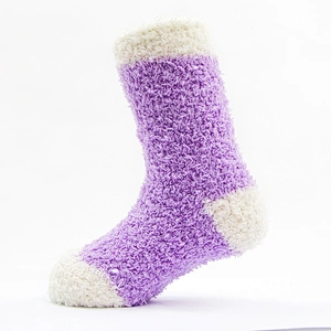 baby colorful double cuff pompoms thick cotton winter socks