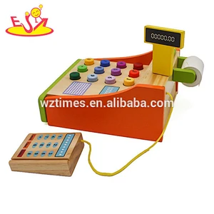 new fashion baby wooden cash register toy interesting kids wooden cash register toy for wholesale W10A063