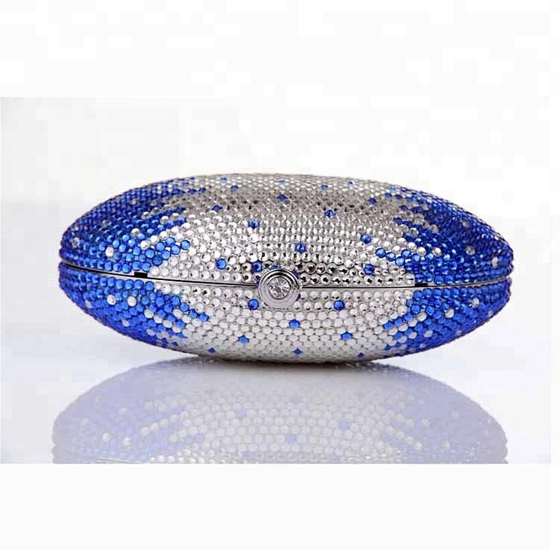 Alibaba china supplier oval shape rhinestone purse wholesale crystal clutch bags