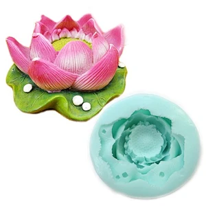 HC0023 3d lotus flowers candle soap Bouquet Flower silicone mold for Garden moulds