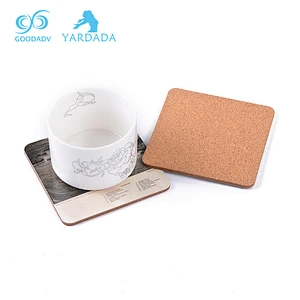 2018 New fashion custom square shape mdf cork coaster