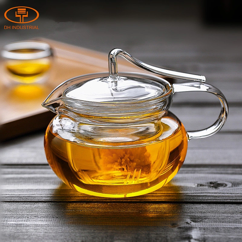 high borosilicate glass flower tea pot with candle for home