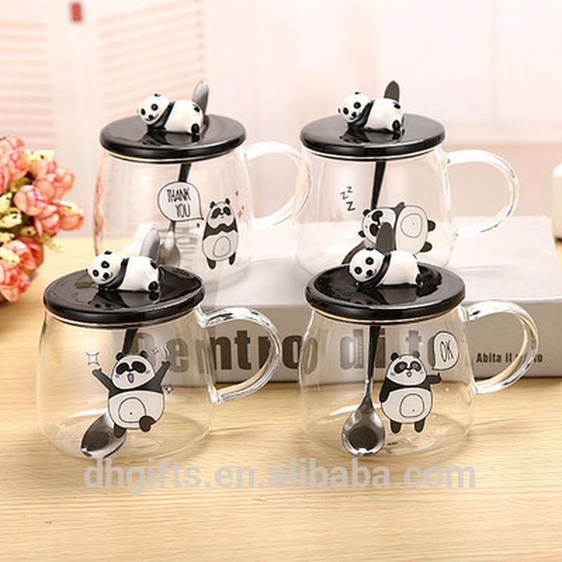 borosilicate glass coffee tea cup heat-resistant Cute panda glass